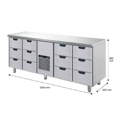 Kylbänk 12 lådor Eco Porkka 2060mm