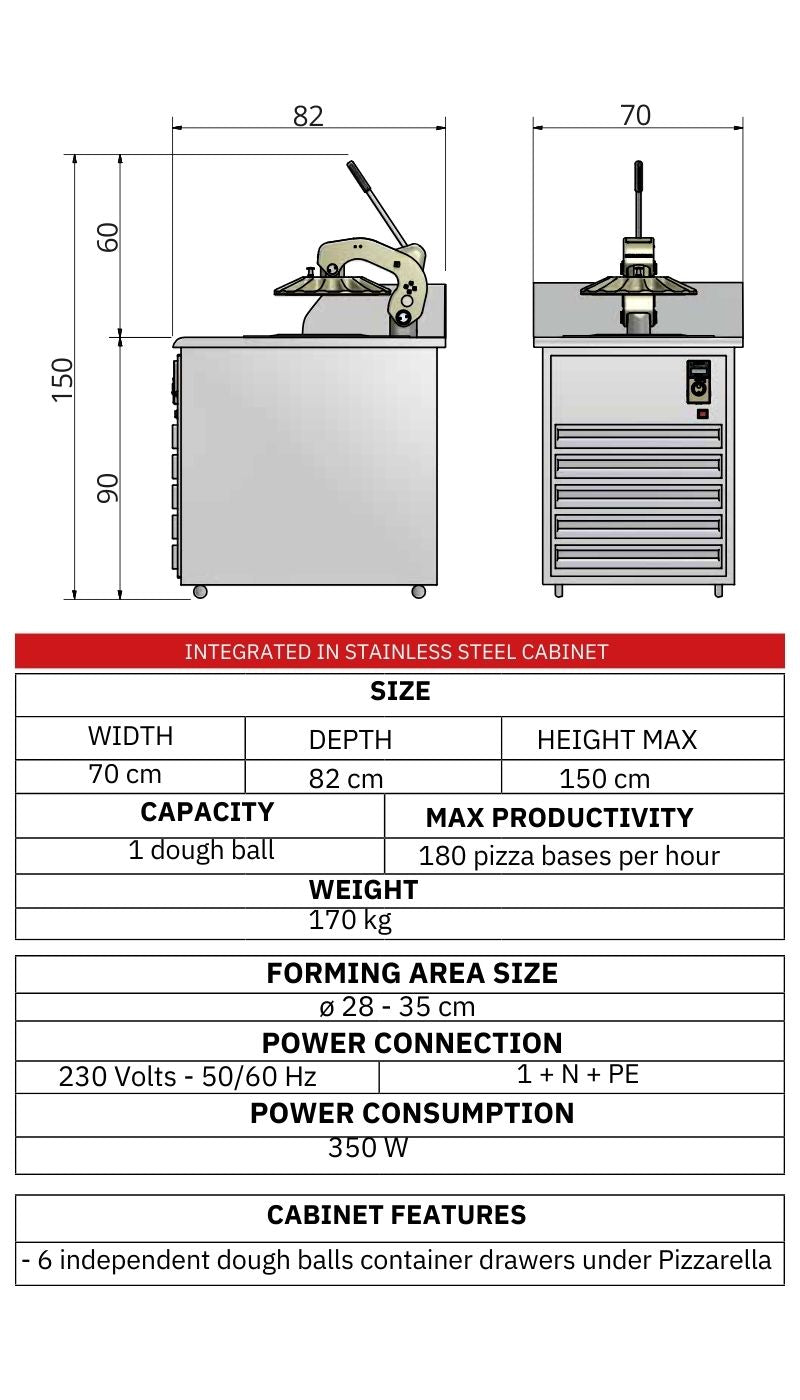 Pizza press med Lådor