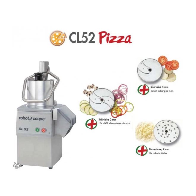 Robot Coupe CL52 Pizzapaket – Grönsaksskärare för 50–400 portioner | 10 kg/min